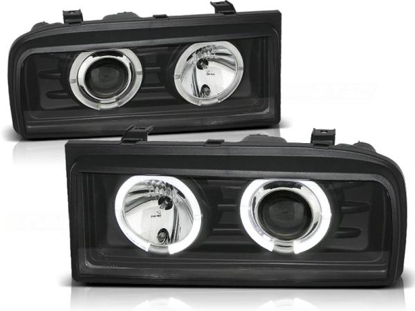 LED Angel Eyes Scheinwerfer für VW Corrado 88-95 schwarz